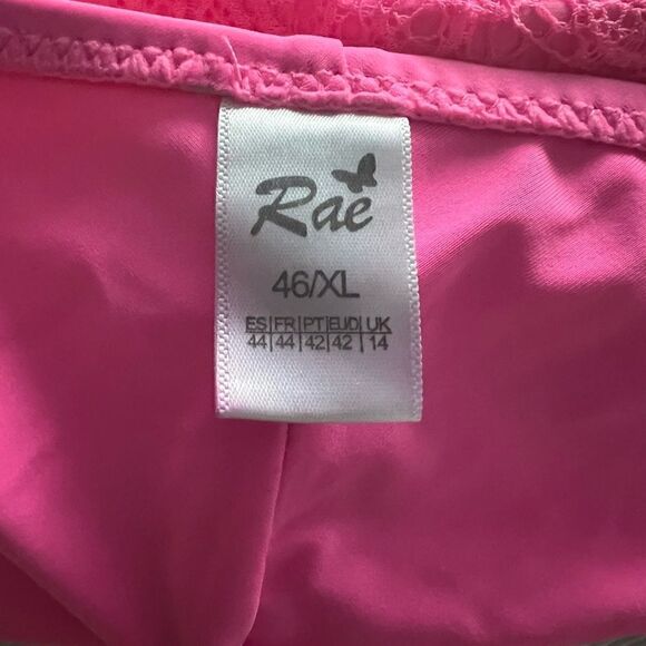 RAE Bikini Swinging Set Bright Pink In Size XL Made In Italy Fit Smaller. - Picture 5 of 5